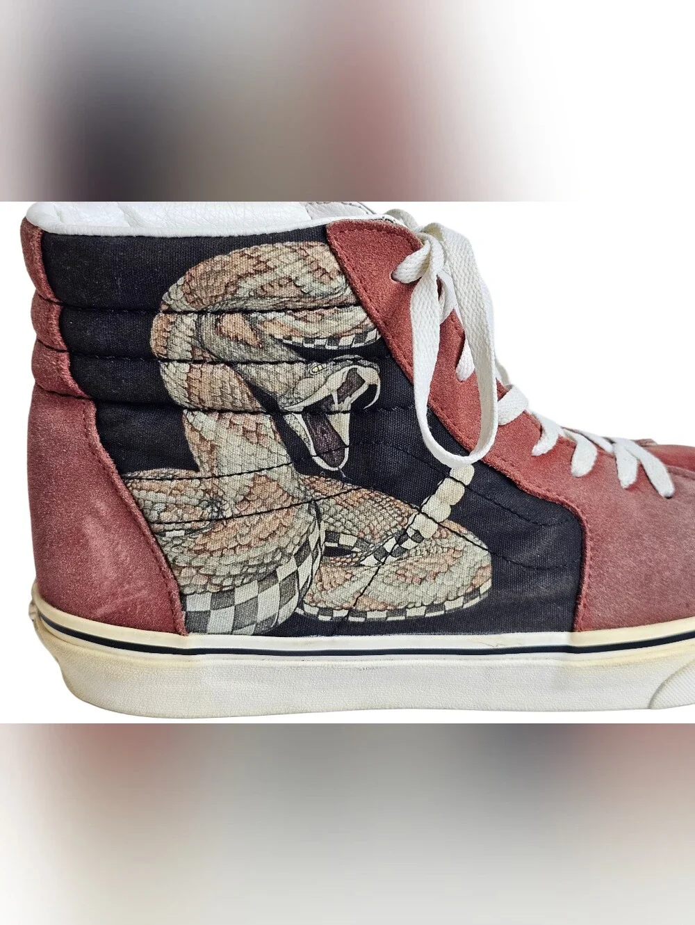 ​Vans Desert Sk8-Hi Snake Chili Oil Men’s 12 Rattlesnake Checkerboard VN0A7Q5NB6